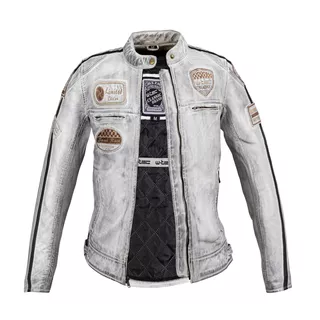 Damska skórzana kurtka motocyklowa W-TEC Sheawen Lady White New - Biały