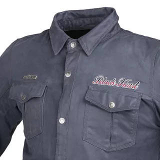 Woskowana koszula motocyklowa W-TEC Black Heart Ramon - Niebieski