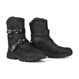Buty motocyklowe W-TEC Lougamax CE ∙ skóra naturalna ∙ certyfikat CE ∙ wodoodporne ∙ ochraniacze kostek - Czarny