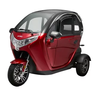Elektryczny skuter W-TEC Tukago ∙ zabudowany ∙ trójkołowy ∙ prędkość 25 km/h ∙ zasięg 50 km ∙ nośność 240 kg ∙ kamera cofania - Czerwony