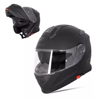 Kask motocyklowy szczękowy z blendą W-TEC Venero - Glossy Black-Gold - Magic Matt Black