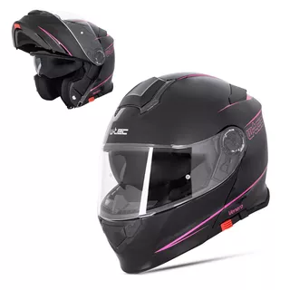 Kask motocyklowy szczękowy z blendą W-TEC Venero - Glossy Black-Gold - Rosanero