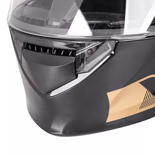 Kask motocyklowy szczękowy z blendą W-TEC Venero - Glossy Black-Gold
