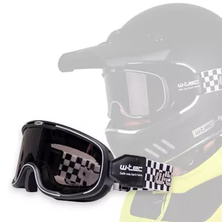 Gogle motocyklowe w stylu retro vintage W-TEC Chesster - szachownica