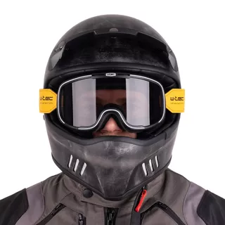 Gogle motocyklowe w stylu retro vintage W-TEC Chesster - Czarny