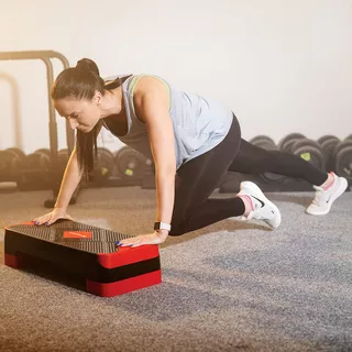 Step fitness do aerobiku regulowany inSPORTline AS150 - Czarno-czerwony