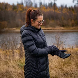 Ogrzewane rękawice motocyklowe i narciarskie W-TEC HEATnoir - Czarny