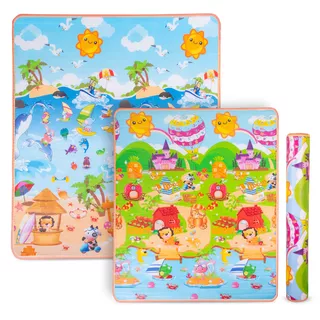 Zwijana mata dla dzieci inSPORTline Lhotino 150x180x1,5 cm - Plaża/Gospodarstwo rolne - Plaża/Gospodarstwo rolne