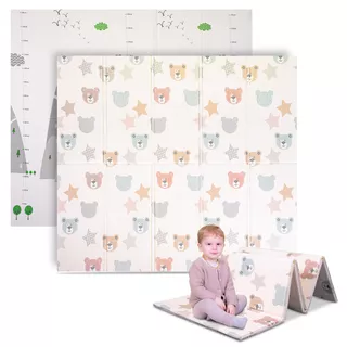 Składana mata materac podkładka dla dziecka inSPORTline Michlino 150x180x1,2 cm - Góry/Góry Niedźwiedzie