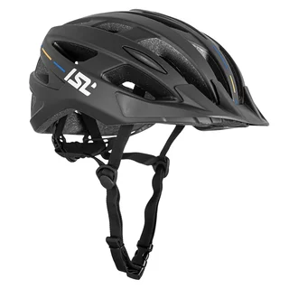 Kask rowerowy inSPORTline Winsdor ∙ nowoczesny design ∙ technologia in-mold ∙ zdejmowany daszek ∙ wysoka wentylacja - Matowa czerń/cień niebieski