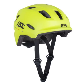 Kask rowerowy dziecięcy 2w1 inSPORTline Lumitto ∙ z lampką LED ∙ technologia in-mold ∙ regulacja pokrętłem ∙ 9 otworów wentylacyjnych - Neon Yellow