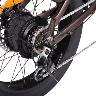 Składany rower elektryczny typu fat bike inSPORTline ISL Baxom 840Wh 20" - Deep Coffee