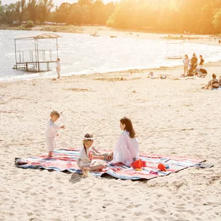 Koc piknikowy mata plażowa inSPORTline Livetino 300x200 cm - noc hibiskusowa