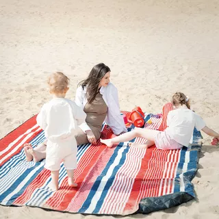 Koc piknikowy mata plażowa inSPORTline Livetino 300x200 cm - noc hibiskusowa
