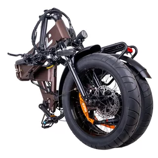 Składany rower elektryczny typu fat bike inSPORTline ISL Baxom 840Wh 20" - Deep Coffee