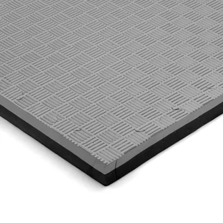 Mata puzzle fitness tatami na podłogę ochronna inSPORTline Malmeida 100x100x4 cm - czerwono-niebieski, wzór słomkowy
