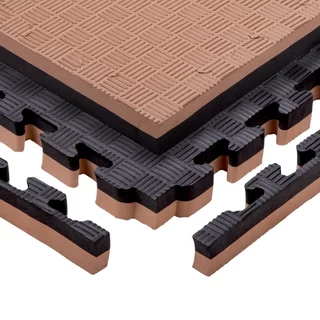 Mata puzzle fitness tatami na podłogę ochronna inSPORTline Malmeida 100x100x4 cm - mousse mousse-czarny, wzór 5 pasków