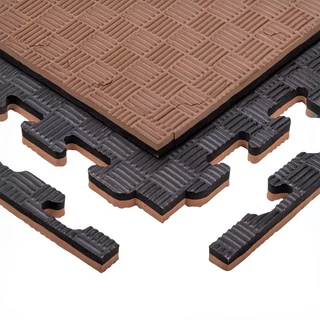 Mata Puzzle tatami podkładka do ćwiczeń inSPORTline Sazegul 100x100x2 cm - mousse mousse-czarny, wzór 5 pasków