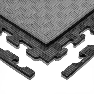Mata Puzzle tatami podkładka do ćwiczeń inSPORTline Sazegul 100x100x2 cm - szaro-czarny, wzór 5 pasków