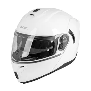 Kask motocyklowy pełny Flip-Up W-TEC Benidor - Biały błyszczący - Biały błyszczący