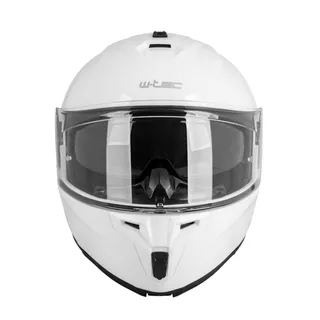 Kask motocyklowy pełny Flip-Up W-TEC Benidor - Biały błyszczący