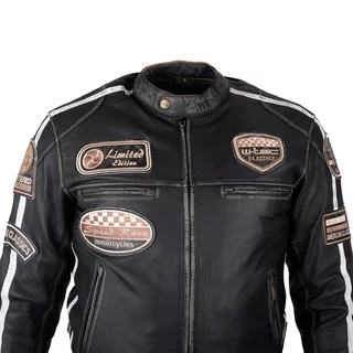 Męska skórzana kurtka motocyklowa W-TEC Sheawen Vintage - Czarny