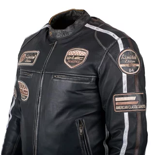 Męska skórzana kurtka motocyklowa W-TEC Sheawen Vintage - Czarny