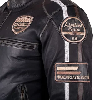 Męska skórzana kurtka motocyklowa W-TEC Sheawen Vintage - Czarny