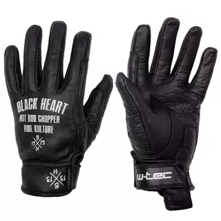 Letnie skórzane rękawice motocyklowe W-TEC Black Heart Darios - Czarny