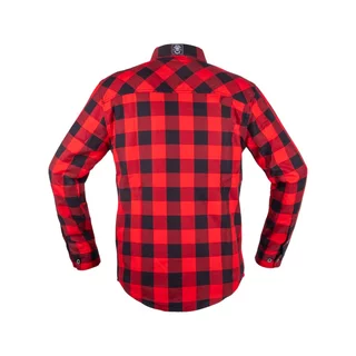 Koszula flanelowa męska motocyklowa W-TEC Black Heart Respector II - czarny z czerwonym paskiem
