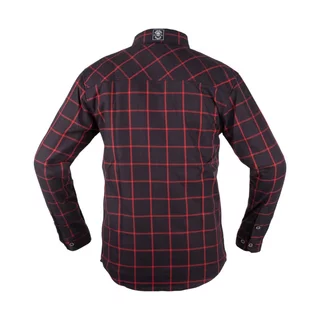 Koszula flanelowa męska motocyklowa W-TEC Black Heart Respector II - czarny z czerwonym paskiem
