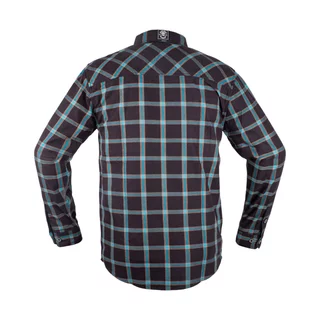 Koszula flanelowa męska motocyklowa W-TEC Black Heart Respector II - czarny z czerwonym paskiem
