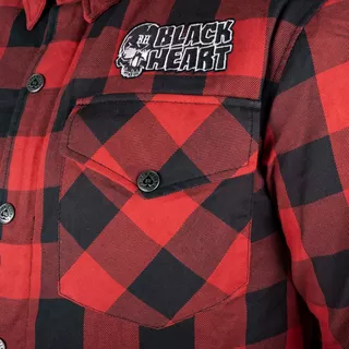 Koszula motocyklowa W-TEC Black Heart Rattlesneak - w czerwono-czarną kratkę