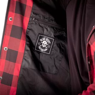 Koszula motocyklowa W-TEC Black Heart Rattlesneak - w czerwono-czarną kratkę