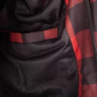 Koszula motocyklowa W-TEC Black Heart Rattlesneak - w czerwono-czarną kratkę