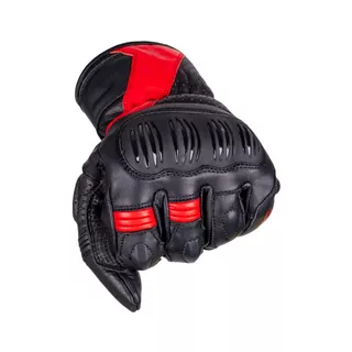 Skórzane rękawice motocyklowe W-TEC Bowia - Czarno-czerwony