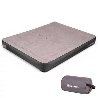 Dwuosobowy materac dmuchany inSPORTline Valkon Duo 192x151x22 cm ∙ pompka elektryczna ∙ nośność 300 kg ∙ powierzchnia welurowa