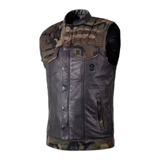Skórzana kamizelka motocyklowa W-TEC Black Heart Regimento