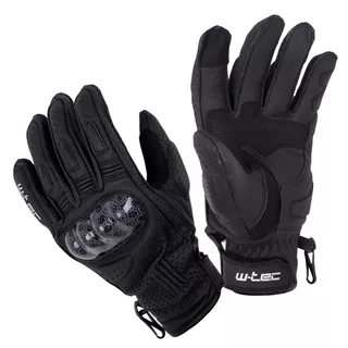 Skórzane rękawice motocyklowe W-TEC Binaluck - Czarny
