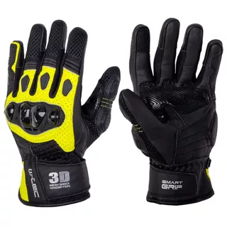 Skórzane rękawice motocyklowe W-TEC Janstur - Czarny-fluo