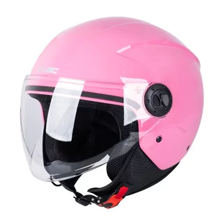 Różowy otwarty kask motocyklowy W-TEC Bareiro Fuchsia ∙ podnoszony wizjer ∙ wyjmowana wyściółka ∙ zapięcie mikrometryczne