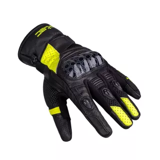 Skórzane rękawice motocyklowe W-TEC Kudavo - Czarny-fluo