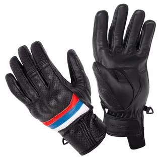 Letnie skórzane rękawice motocyklowe W-TEC Laudero - Czarny