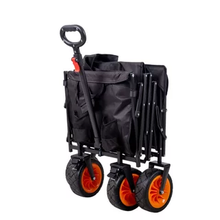 Składany wózek transportowy inSPORTline Wagoner ∙ nośność 120 kg ∙ pojemność 200 l ∙ waga 8,5 kg ∙ rama stal węglowa ∙ szerokie koła gumowe