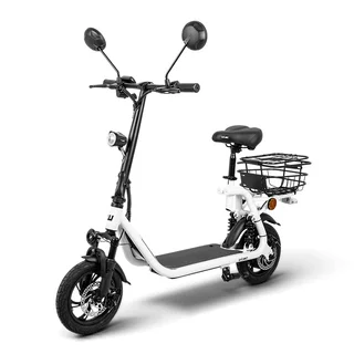 Hulajnoga elektryczna W-TEC Billar III 500W 12" ∙ z siodełkiem ∙ koła 12″ ∙ zasięg do 30 km ∙ nośność 120 kg ∙ amortyzacja - Biały