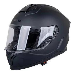 Kask integralny dziecięcy W-TEC Basmeck ∙ homologacja ∙ ABS ∙ zamykana wentylacja ∙ wyjmowana wyściółka ∙ zapięcie mikrometryczne - Czarny matowy