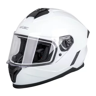Kask integralny dziecięcy W-TEC Basmeck ∙ homologacja ∙ ABS ∙ zamykana wentylacja ∙ wyjmowana wyściółka ∙ zapięcie mikrometryczne - błyszczący biały