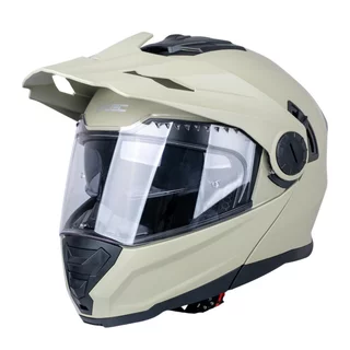 Kask motocyklowy enduro Flip-Up W-TEC Biscaia P/J - beżowy matowy