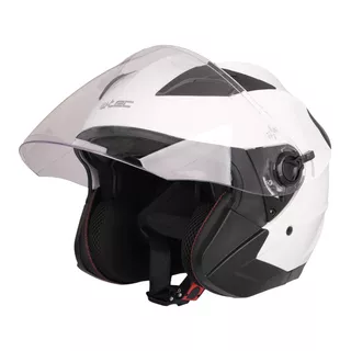 Kask motocyklowy otwarty W-TEC Barcela - Biały błyszczący