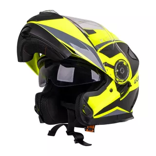 Kask motocyklowy pełny W-TEC Banelmeda - Czarny-fluo żółty
